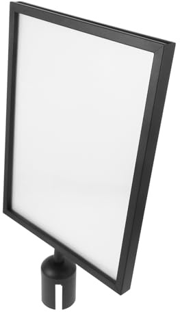 VILLCASE Stainless Steel Queue Sign Holder Retractable Belt Barrier for Crowd Control Commercial Stanchion Portrait Frame