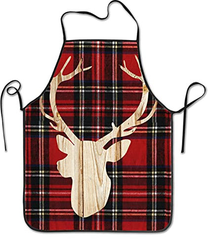 Personalisiert Malschürze Hirschkopf Aus Flanell Kochschürze Verstellbare Backschürze Unisex Schürze Für Backen Damen