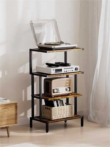 mobile stereo hi fi rack hifi Supporto Multimediale AV A 4 Livelli, Supporti Per Ripiani Angolari/torre Rack Audio Per Amplificatore Per Giradischi DVD, Ripiano Per Console Di Gioco