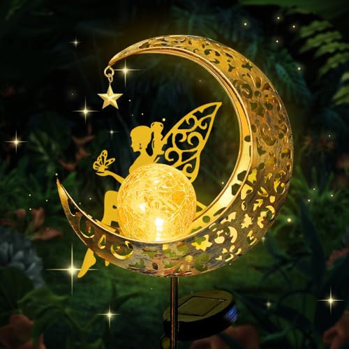 HIQE-FL Luna Lampada Solare,Luna Lampada Per Esterni Per Balcone,Solare Per Esterni,Impermeabile,Cortile,Decorazione da Giardino