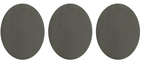 Kvartsman 3 stycken lappar för strykning, 140 x 110 mm armbågar knän mockatyg lappar, ovala stryklappar lappar för reparation lappar, kläder, hantverk, byxor, skjortor, grå