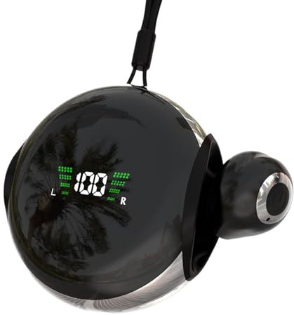 Generico Auricolari Leggeri | Display Digitale LED Integrato - Cuffie con Suono HD, Riduzione Rumore e Cavo Regolabile per Casa, Sport e Famiglia