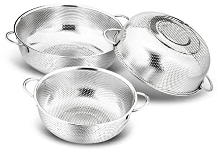 LOLIPPYY Drenante Acciaio Inossidabile Scolapasta Multifunzionale per Frutta Cucina e Lavaggio Verdure Colore