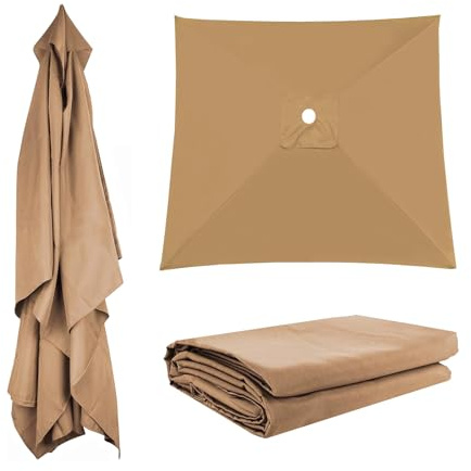 Telo Di Ricambio Per Ombrellone Rectangle 2x3m - Square Copertura Per Ombrellone Tela Di Ricambio Baldacchino 2x2m 3x3m - Impermeabile UV30+, Per Ombrelloni Da Patio, Tavolo Da Mercato(Khaki,300X300cm