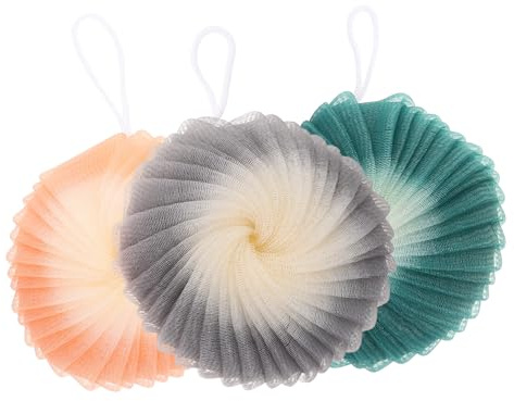 TOPPERFUN 3pièces Boule de Bain Exfoliante Boule de Douche Nettoyante Éponge de Bain Pratique pour Corps