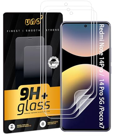 Uno'[Pack 3] Pellicola Protettiva In TPU Flessibile Idrogel Per Xiaomi Redmi Note 14 Pro+ / Note 14 Pro/Note 14 Pro 5 G/Poco X7, Antigraffio, Anti-impronta, Alta Sensibilità E Autoregolabile