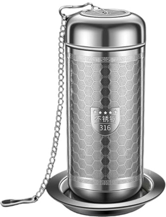 Bola de colador de té de acero inoxidable con diseño mejorado para una mejor extracción (L)