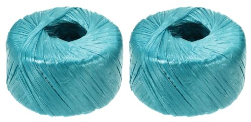 sourcing map 2 rollos de cuerda de plástico de nailon de poliéster, 100 m, cuerda de nailon para el hogar, hilo de polipropileno para jardinería, atar, encuadernar, manualidades, color azul