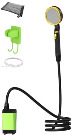 Akfldms Outdoor Shower Kit Camping Shower Pump Full Screen Digital Display 7800mah Upgraded Low Noice Outdoors Shower Kit Green