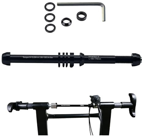 Steckachse für Rollentrainer Hinterrad Fahrrad 12mm Thru Axle Adapter für Rennrad und Mountainbike, Kompatibel mit Gewindesteigung P1.5 P1.75 Breitenverstellbar(M12 x P1.5)