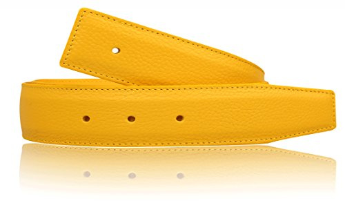 Erdi Ünver Gelber Wendegürtel in echt Leder für Herren & Damen 31mm Breiter Gürtel in Gelb (85)