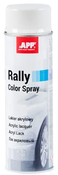 APP Rally Color Spray - Bombe de Peinture Blanche Brillante | Peinture Acrylique Blanche en Spray | Vernis Blanc Brillant pour toutes les Surfaces avec Haute Couverture | Blanc Brillant | 500 ml