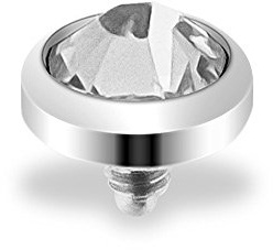 Taffstyle® Dermal Anchor Piercing Aufsatz Kugel Kristall Ball Flach / 4mm - Clear
