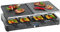 Clatronic® Raclette mit heißem Stein & Wendegussplatte | Raclette Grill mit Naturgrillstein | Raclette 8 Personen | inkl. 8 Pfännchen + Spartel | Raklettgerät mit regelbarem Thermostat | RG 3518