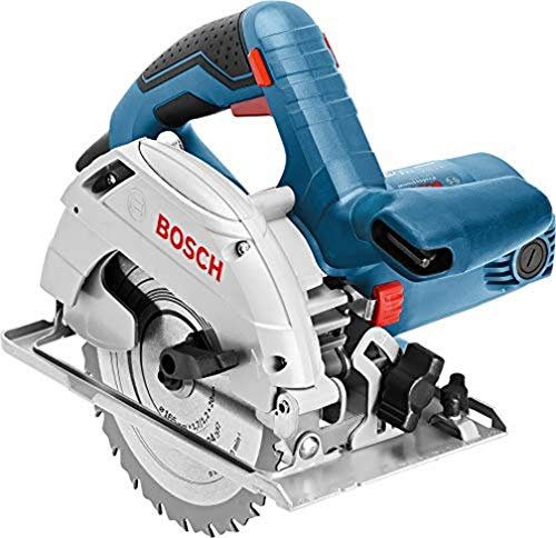 Bosch Professional Sega circolare GKS 165 (potenza 1100 Watt, prof.di taglio in legno 47/66 mm (45°/90°), incl. chiave a brugola, 1 lama, Standard for Wood Speed, guida parallela, adatt.per aspir.)