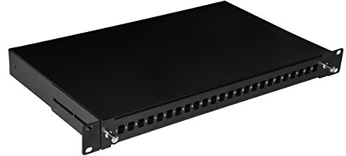 LINK Cassetto Fibra Ottica 24 Porte per Adattatori LC Duplex 1 unità per Installazione 19, Nero