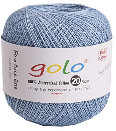 golo Strickgarn Häkelgarn 20 Baumwolle Häkelgarn Gewinde häkeln (Sky biue)