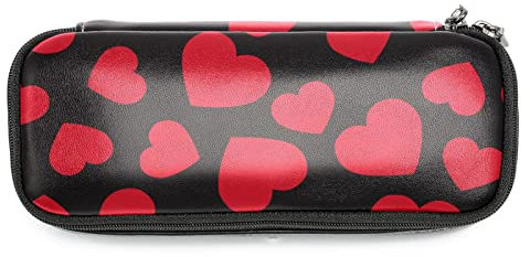 Herz-Muster Federmäppchen Stift Federmäppchen Schreibwaren-Taschenhalter, 7.5x3x1.5in