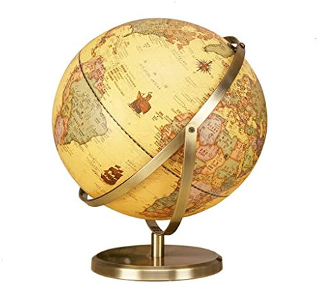 Educativa Globo Mappamondo illuminato con supporto per bambini Rotazione di 720° Mappamondo illuminato di facile lettura per l'arredamento della casa e il desktop dell'ufficio Girevole Mappamondo