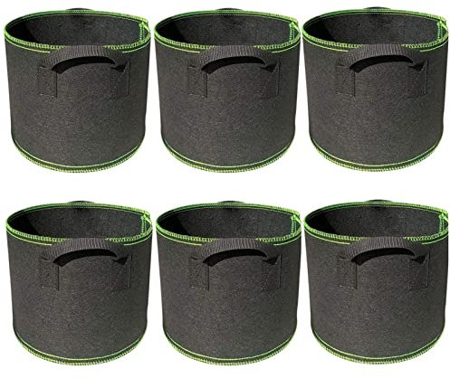 WAIZHIUA 6Pcs Plant Grow Bags 5 Gallon Breathable Nonwoven Fabric Plant Growing Bags Garden Pots Planter Bags Containers with Handles for Vegetables Flowers Herbs Potato Tomato Carrot Strawberry