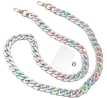 GRFIT Chaine Telephone Portable, Chaine de Telephone, 120cm Collier Telephone Portable, Chaine Telephone Sangle Telephone Cordon Téléphone, Tour de Cou Téléphone 120cm h
