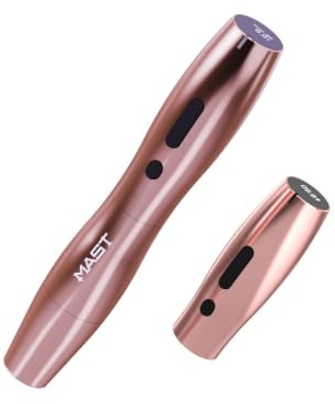 Mast Tattoo Maschine P20 Kabellose Rotary Tätowiermaschine Microblading Tattoo Pen 2 pcs Akku 2.5mm Stroke Length für Augenbrauen Eyeliner Lippe pink