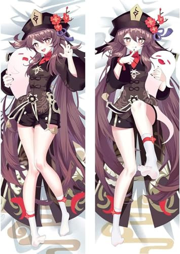 Anime Kissenbezug Manga Kissenhülle Für Genshin Impact Hu Tao,Anime Pillowcase Digitaler Doppelseitiger Druck Kissenbezug,Seitenschläferkissen Bezug,Bedding Umarmungskissen Bezu