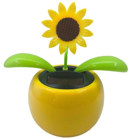 ulafbwur Ornamento per auto ornamento per auto divertente alimentato a energia solare Cartoon vibrante decorazione ornamentale regali auto cruscotto danzante fiore oscillante giocattolo per cruscotto