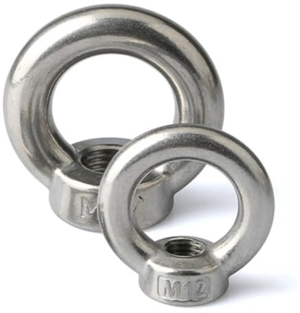 BKEKM ringschrauben Ringschraube, 304 Edelstahl-Ringmuttern, M3, M4, M5, M6, M8, M10, M12, Ringmutter, Schraube, Ringschraube, Ringschraube, 1 Stück/2 Stück Mutternschraube stabil