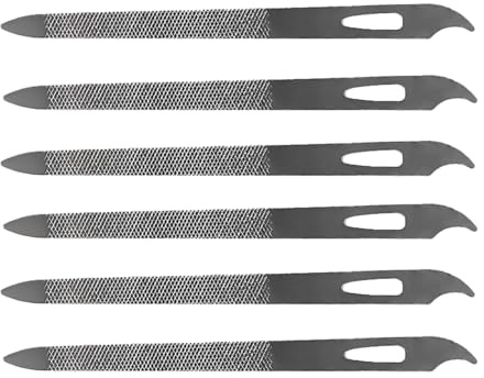 Thyonta 6PCS Stainless Steel Nail Files Double Sided Nail Cleaning Tools | 6 stainless steel double-sided nail files for filing, cleaning and shaping fingernails and toenails at home or on the go