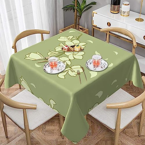 YYHHAOFA Quadratische Tischdecke für Hochzeit, Party, Dekoration, 137,2 x 137,2 cm, quadratische Tischdecke für 76,2 - 117,8 cm, Zuhause, Esszimmer, Küche, Dekoration, Cartoon-Begonien-Muster