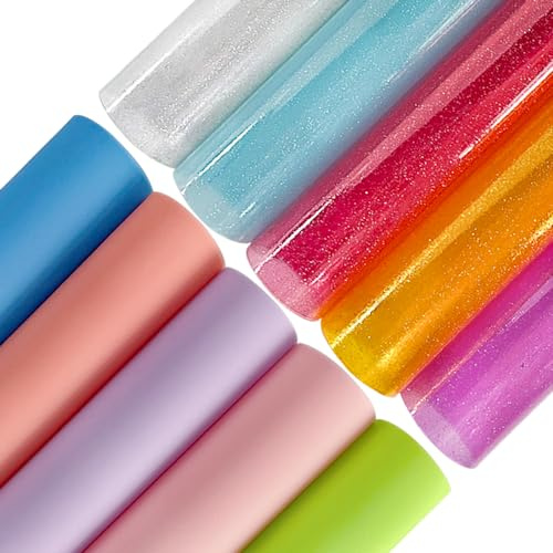ONEART | Klar A4 Candy Farbe Jelly Vinyl Blätter, 10 Stück Transparentes Vinyl Gewebe für Ohrringe Schleifen Basteln