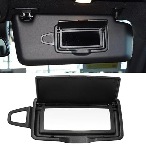 Compatible with Mercedes Benz Sun Visor Mirror Cover,Front Visor Illuminated Mirror Cover Replace for W166 X166 W292 W205 W253 C GLC M Class 2015-2021,1PC Right Side Sun Visor Makeup Mirror Cap,Black