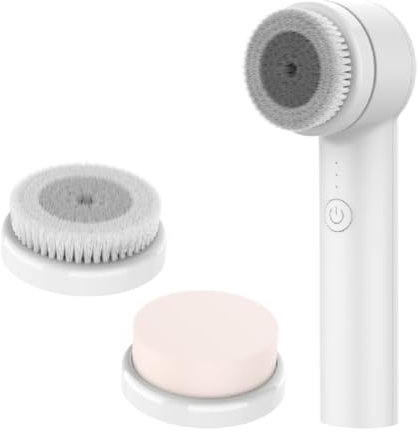 Spazzola Pulizia Viso,Pulizia Viso Elettrico Ricaricabile con 3 Testine e 3 Modalità, Massaggiatore Viso per Esfolianti Pelle e Rimuove Punti Neri, IPX4 Impermeabile