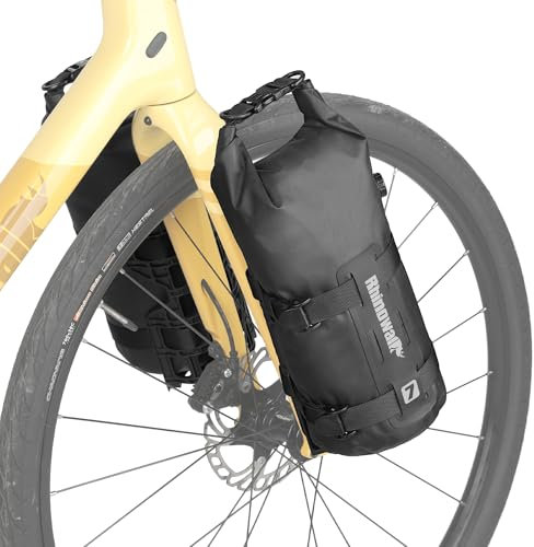 Rhinowalk Fahrrad Gepäckträgertasche Wasserdicht 4/7L Vorne Fahrradtasche für Gepäckträger Fahrrad Gabeltasche Rolltop Front Fork Bag Bikepacking