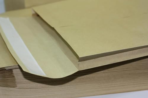 Manilla Versandtaschen, C5, für A5-Papier/Karton, stark, 26 mm erweiterbar, Archivbreite, haftklebend, 30 Stück, A5 + (229 x 162 x 26 mm)
