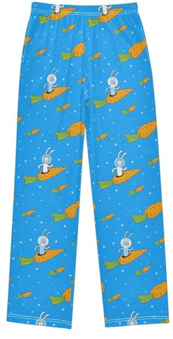 Boy's Pyjamas Bottoms Rabbit Carrot Kids Pjs Sleepwear Lounge Pants L