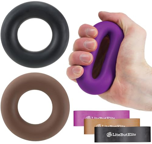 LiteButElite Grip Strength Trainer Kit - Effective Forearm Strengthener for Hand and Finger Exercise, Ideal Exercisers for Gripper Strength and Flexibility