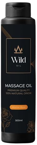 Wild Aceite de Masaje Natural, Hidratante y Portador, Vegano y Hipoalergénico, Para Cuidado Corporal, Tratamiento Muscular y Aromaterapia, Ideal Post-baño - 500ml