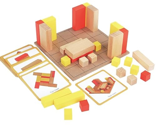 KUKUTrue Montessori Spielzeug 2 3 4 5 Jahre, Holzbausteine Bauklötze, Spiele ab 2 Jahre, Holzspielzeug, Motorikspielzeug, Geschenk 2-5 Jahre Kinder Junge Mädchen