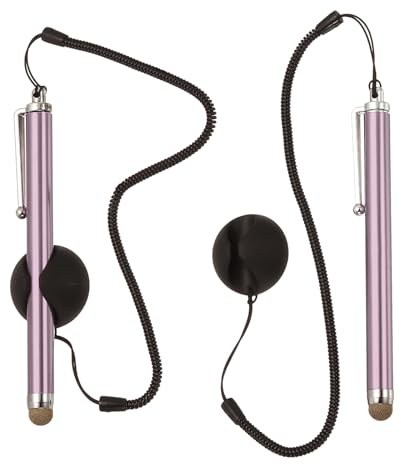 PATIKIL Penna capacitiva per schermo con molla di fissaggio, ad alta sensibilità, per cellulare, navigazione, GPS, tablet e laptop, 2 pezzi, rosa