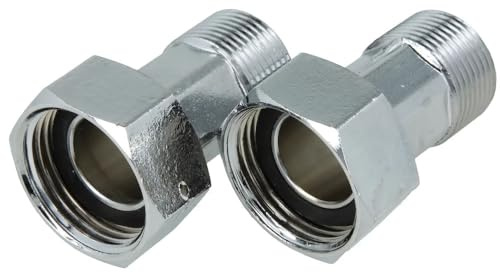 Wasserzählerverschraubung 3/4 AG x 1 ÜWM 2 Stück Messing verchromt Nenndruck PN10 Temperatur max. [°C] 90
