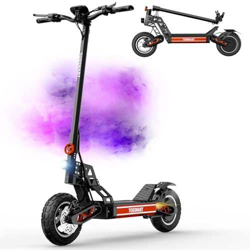 TODIMART S9 Trottinette Electrique Adulte Puissante Batterie 48V 20.8Ah Autonomie 75km Moteur 1000W Trottinette électrique Aventure Travail Tout Terrain Double Suspension Scooter Electrique Adulte
