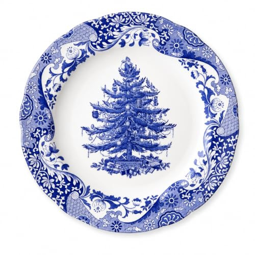 Spode – Blue Italian Blue Italian Christmas Tree Plate - BlueWhite