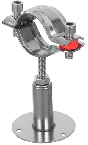 POPETPOP 2 pezzi Supporto Muro per Tubi in Acciaio Inox Regolabile Morsetto Tubi da Parete e Soffitto Staffa Resistente e Antiruggine con Fissaggi Inclusi Supporto Tubo Versatile per