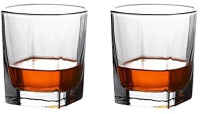 RUHTEUO 235ml/330ml Whiskey Glasses Relief Cocktail Glass Transparent Drinking Cognac Cold Drink Cup Ideal para cócteles largos y sin alcohol(235ml)