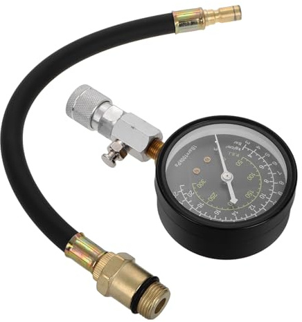 EPIGEIST Kit Tester Compressione Motore Benzina Manometro ad Alta Precisione Strumento di Controllo Pressione per Test Completo Cilindri Auto Portatile e Durevole per Officine e