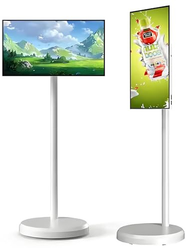 Smart TV portátil de 24 pulgadas, 1920 x 1080 píxeles, pantalla táctil portátil, batería integrada, ajustable en todos los ángulos, televisor pequeño para dormitorio, baño, cocina, camping 4+64G