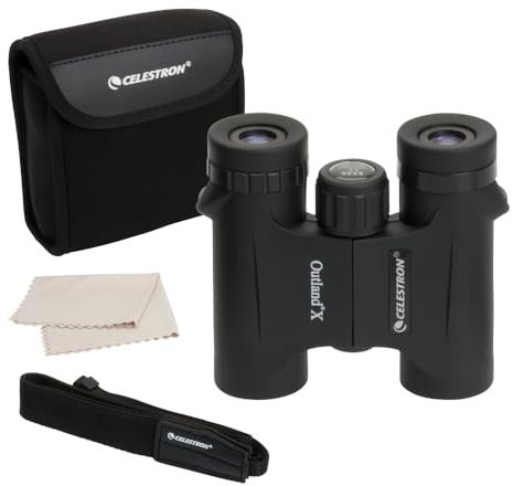 Celestron 71340 Outland X 8x25 Compact Roof Prism Binoculars, Black