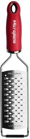 Microplane Gourmet Series - Rallador de queso con asa (cinta, rojo)